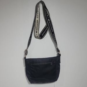 Tommy Hilfiger Black Navy Crossbody Bag with Logo Strap
